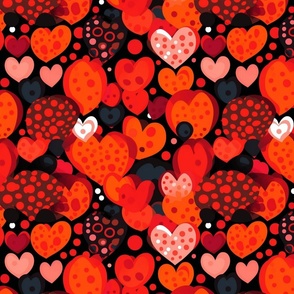 valentines medley of polka dot hearts