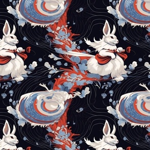 anthro white rabbit in a psychedelic wonderland