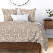 Cream Sunburst Polka Dot on Light Brown