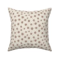 Light Brown Sun Burst Polka Dot on Cream