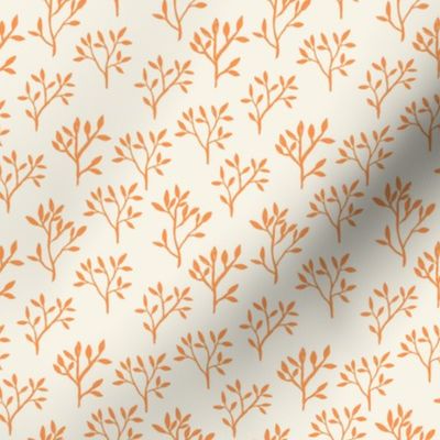 Simplified Orange Tree Silhouettes on Cream