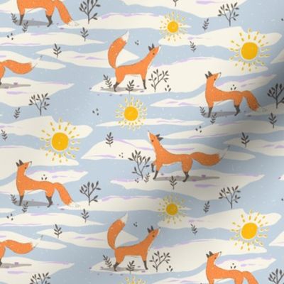 Snowy Winter Foxes and Sunshine, Small