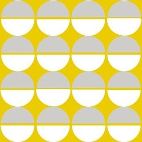 Half moon semi circles yellow grey 