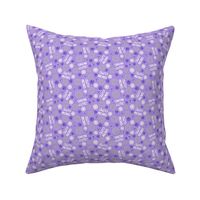 Small Scale Snow Cute! Winter Snowflakes and Paw Prints in Purple