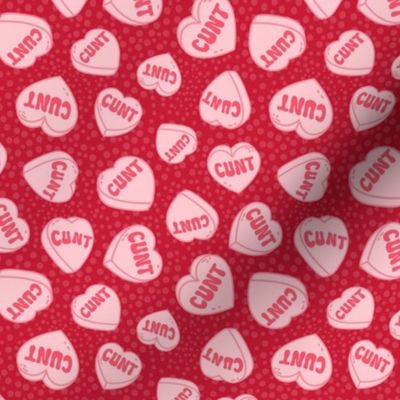 Medium Scale Cunt Valentine Conversation Heart Candy Pink
