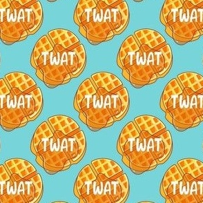 Medium Scale Twat Waffles on Blue