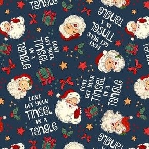 Medium Scale Don't Get Your Tinsel in a Tangle Sarcastic Christmas on Navy