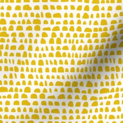 Yellow Geometric Half Circle Stripe Pastel Small Print Fabric Wallpaper Home Decor