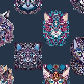 Jeweled Cats horizontal