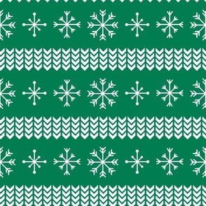 Snowflake Sweater on Green