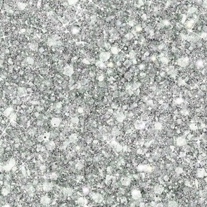 Solid Silver Diamond Faux Glitter -- Glitter Look, Simulated Glitter, Diamond Silver Glitter Sparkles Print -- 25.00in x 60.42in VERTICAL repeat -- 150dpi (Full Scale) 