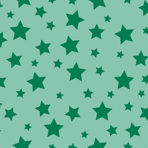 Green Stars on Turquoise