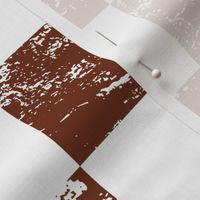 distressed checkerboard white and brown