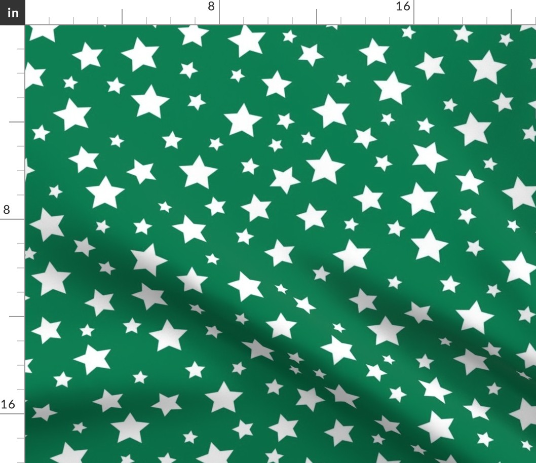Stars on Christmas Green