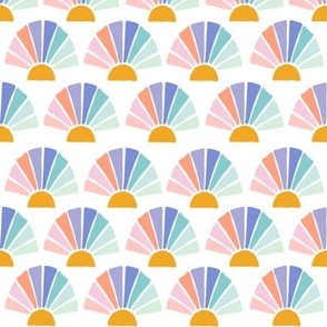 Rainbow sun rays - modern geometric 