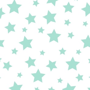 Aqua Stars on White