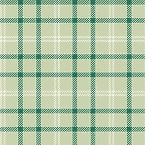 Tricolour Plaid - Irish green sage, emerald and ivory - small scale