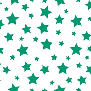 Green Stars on White