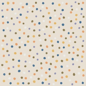 Simple Co-ordinate: Earthy hand-drawn polka dots on a cream background