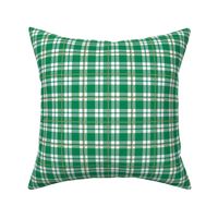 Smaller Scale Team Spirit Basketball Plaid in Boston Celtics Green and Gold