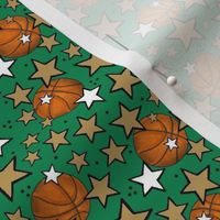 Small Scale Team Spirit Basketball with Stars in Boston Celtics Colors Gold and Green