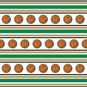 Small Scale Team Spirit Basketball Sporty Stripes in Boston Celtics Colors Gold Green Black