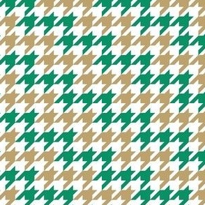 Small Scale Team Spirit Basketball Houndstooth in Boston Celtics Gold and Green