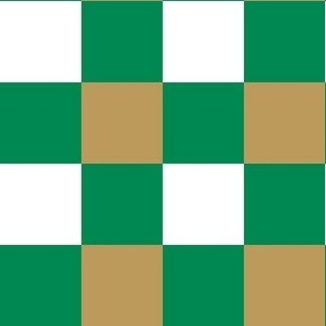 Medium Scale Team Spirit Basketball Bold Checkerboard in Boston Celtics Green and Gold