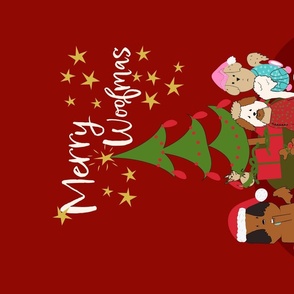 Merry Woofmas Dogs at Christmas perfect for Dog Lovers Holiday Art 