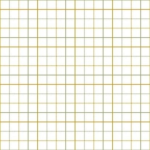 Tattersall Plaid - golden and olive on white - tiny scale