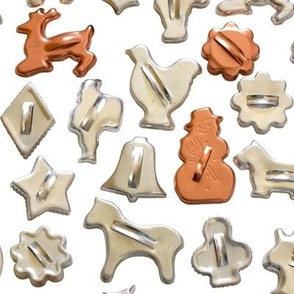 Metal Cookie Cutters on White