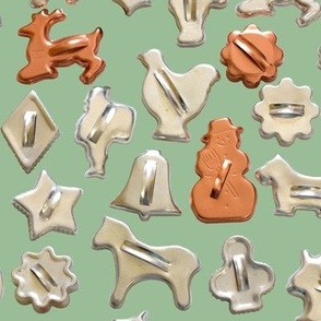 Metal Cookie Cutters on Sage Green