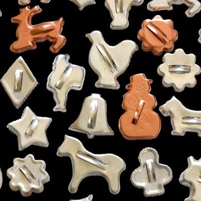 Metal Cookie Cutters on Black