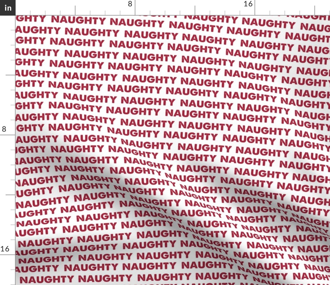 Christmas Fabric Naughty Pattern Red Holiday Fabric