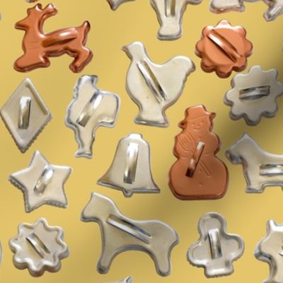 Metal Cookie Cutters on Yellow