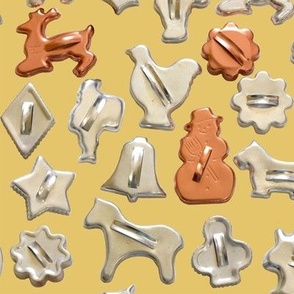 Metal Cookie Cutters on Yellow