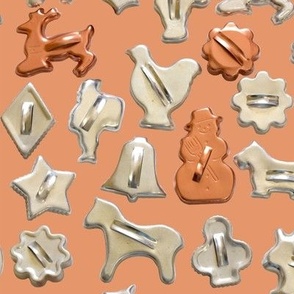 Metal Cookie Cutters on Peachy Orange