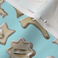 Metal Cookie Cutters on Baby Blue