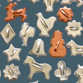 Metal Cookie Cutters on Colonial Blue