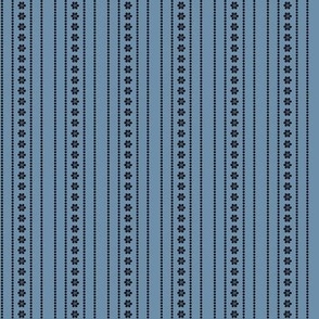 Retro dot floral mixer stripe blue