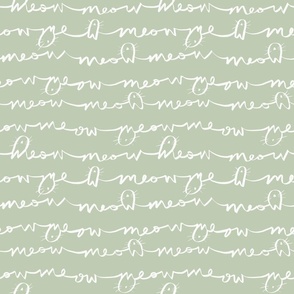 Miles of Meow in sage and white, small