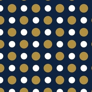 XS ✹ White and Gold Geometric Polka Dots on a Navy Blue Background
