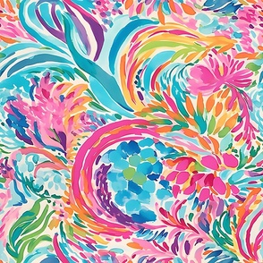 Sea Serenade - Pink/Blue Wallpaper - New 