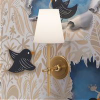 surreal bird break through taupe wallpaper scale