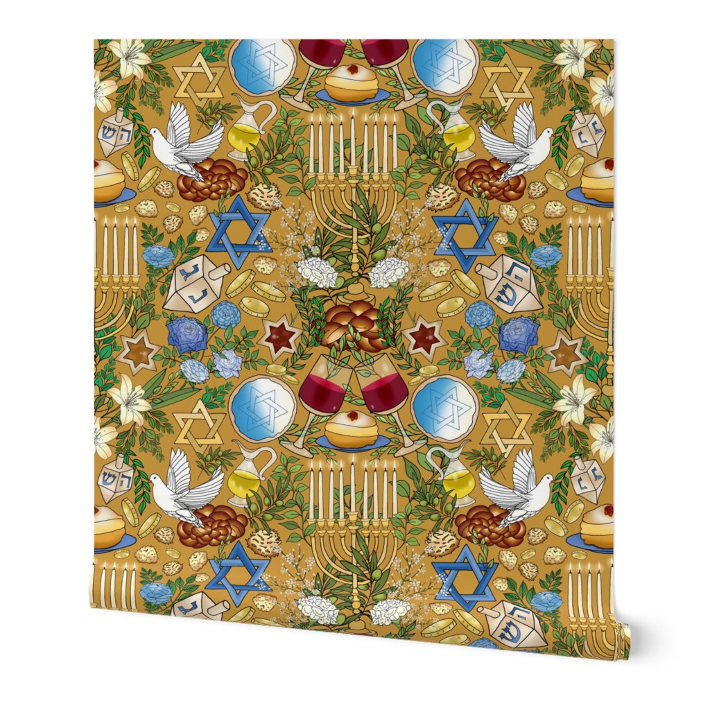 Happy Hanukkah (Gold large scale) 