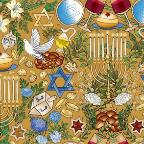 Happy Hanukkah (Gold large scale) 