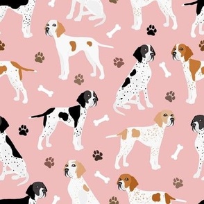 English Pointer Paws and Bones Pink