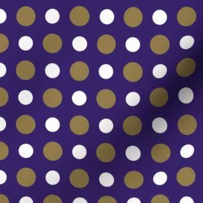 (XS) Gold and White Geometric Polka Dots on a Purple Background