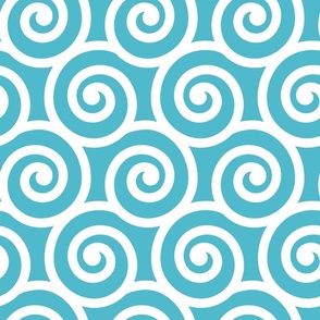 Bold Swirls on Turquoise 4fbacc: Large