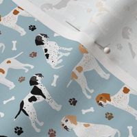 English Pointer Paws and Bones Blue Small Scale